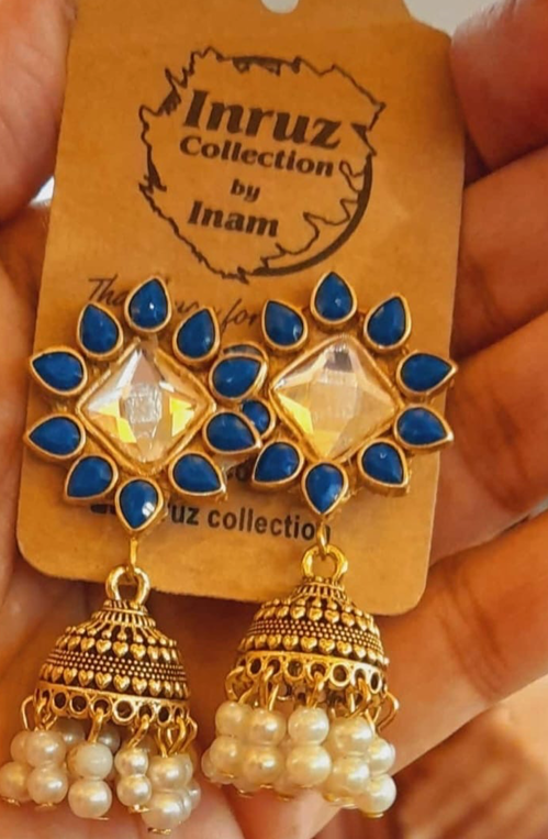 Bahawalpuri Square Kundan Jhumki β Available in All Colors (IR227)